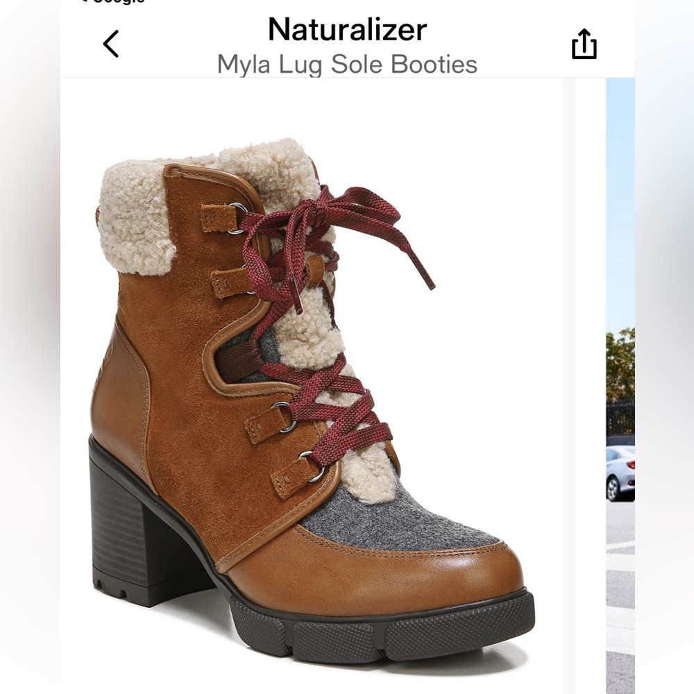Naturalizer Myla Tan and Gray Winter Boots